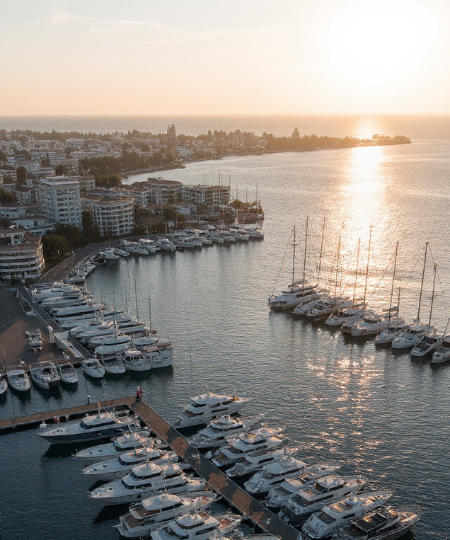 Firefly_i want a marina full of luxury yachts. aerial photo. golden hour 236012 (1)